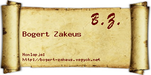 Bogert Zakeus névjegykártya
